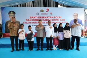 Rangkaian Hari Bhayangkara ke-79, Polri dan KSPSI Gelar Bakti Sosial