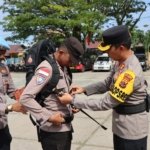 Kapolres Biak Numfor Pimpin Apel Pergeseran Pasukan Pengamanan PSU Pilgub Papua 2025