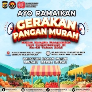 Sambut Hari Kemerdekaan, Polda Papua Gelar Pasar Murah untuk Masyarakat