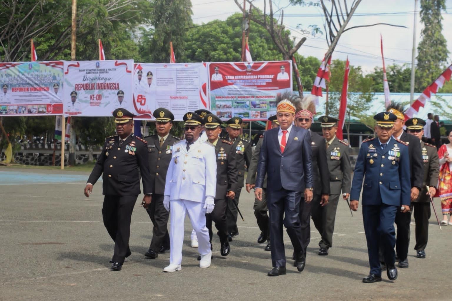 Kapolres Jayapura Hadiri Upacara Peringatan HUT RI ke-80 di Kabupaten Jayapura