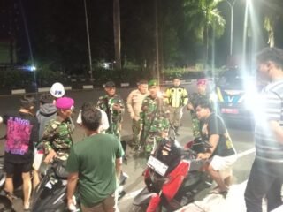 Ciptakan Situasi Kota Bitung yang Aman, Tertib dan Kondusif, Personel Kodim 1310/Bitung Bersama Aparat Terkait Gelar Patroli Gabungan