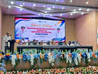 Sinergi TNI, Pemerintah Daerah dan Mahasiswa, Kasdim 1310/Bitung Hadiri Penerimaan Mahasiswa KKT Unsrat Manado di Kota Bitung