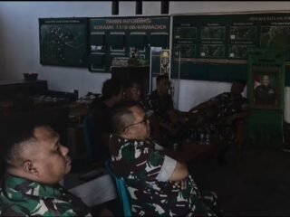 Nobar Semi Final Piala Dunia, Koramil 1310-06/Airmadidi Ciptakan Keakraban TNI dan Warga