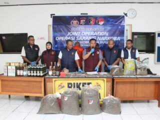 Polda Papua Ungkap Hasil Operasi Sarang Narkoba, Sita 20 Kg Ganja dan 164,6762 Gram Sabu