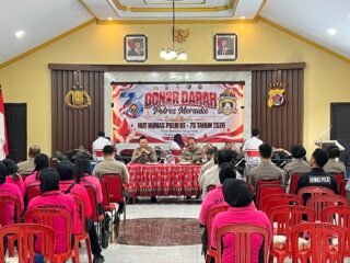 HUT ke-75 Humas Polri, Polres Merauke Gelar Aksi Donor Darah serentak